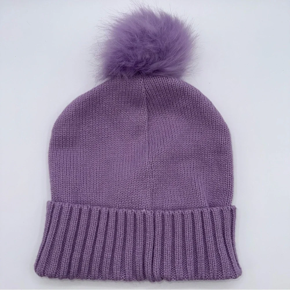 Betsy Johnson Knit Pom Beanie Lavender